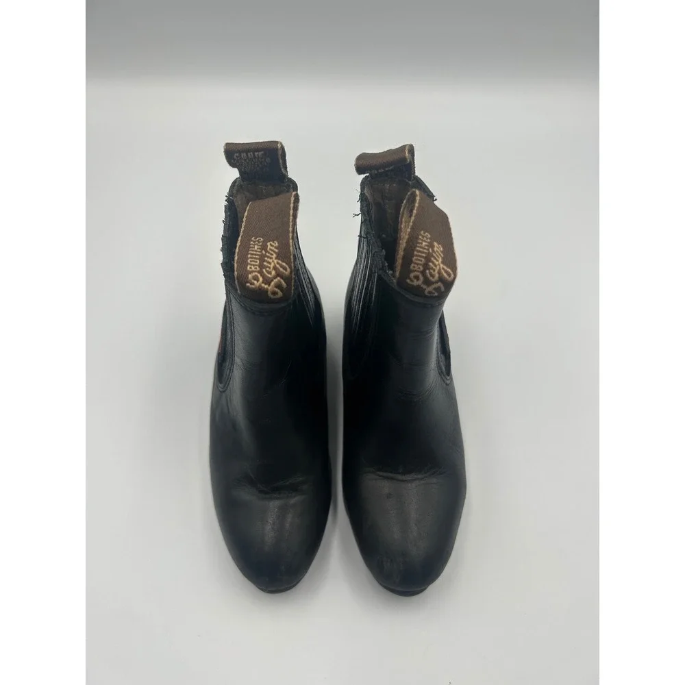Botines Laryin Kids Black Leather Western Chelsea Pull On Boots Size 12.5